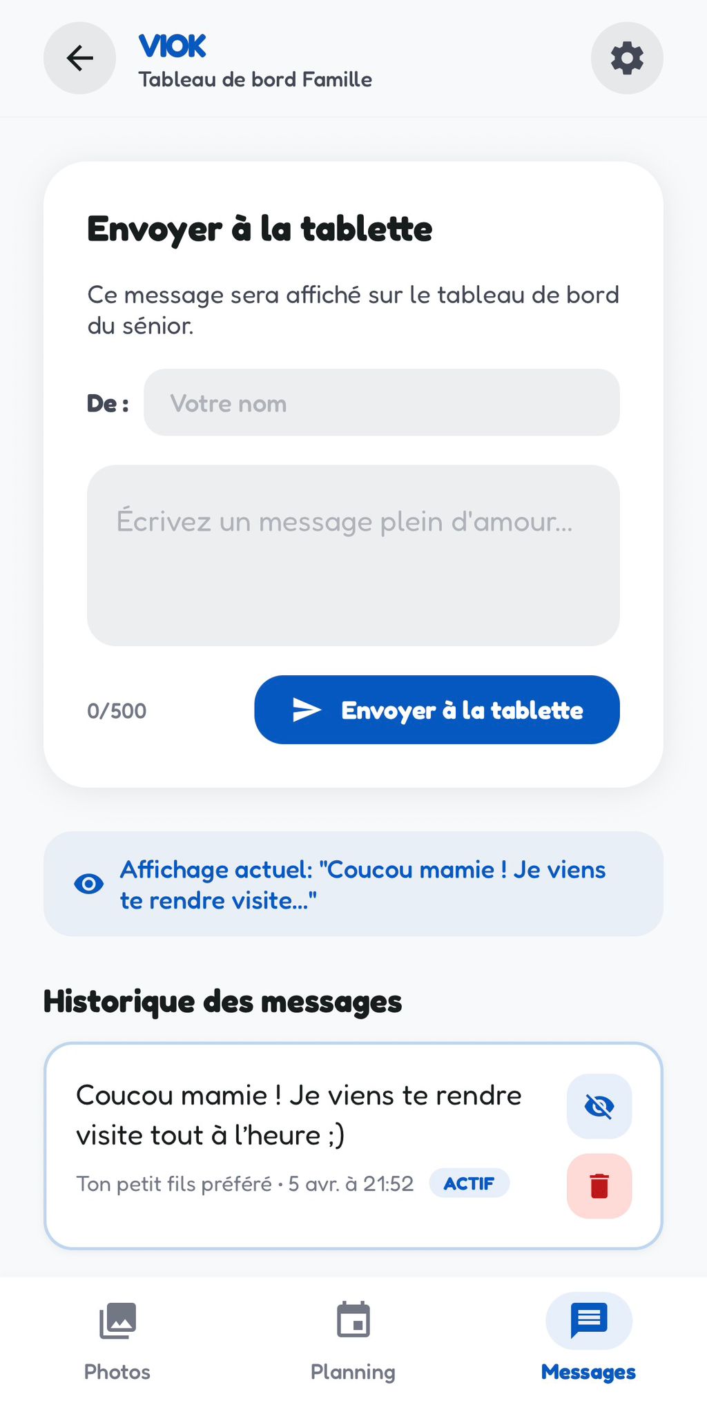Messages Interface